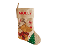 Modern Reindeer Christmas Stocking