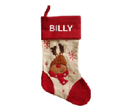 Red Reindeer Christmas Stocking